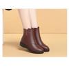 Non-slip Boots Women's Winter Flat-heeled Short Boots Soft Leather Cotton Shoes Velvet Warm New Medium and Old Snow Cotton Boots