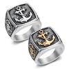 Hot Selling Retro Anchor Ring Stainless Steel Pirates of the Caribbean Style Men's Ring
