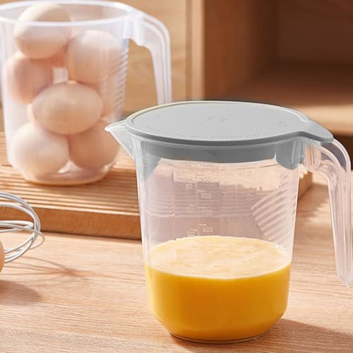 Transparent Measuring Cup - 1000ml Multifunctional Filter Measuring Cup with Egg and Milk Whisk, Graduated Measuring Cup, 4 Capacity Units, Mixing Ket