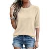 Women Short Sleeve Crew Neck Loose Fit Lightweight Casual Top Comfortable Basic Pullover Blouse for Daily Wear