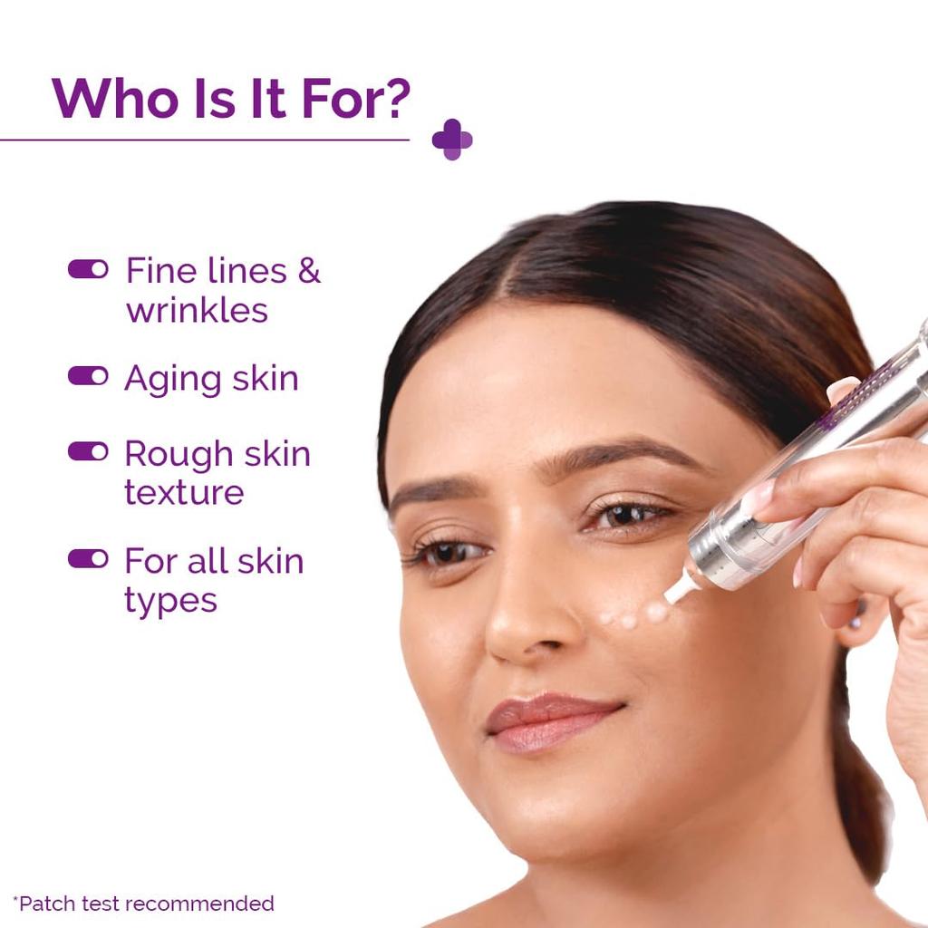 Die Derma Co. 3000 ppm Retinol-Mikronadel-Gesichtsserum mit Squalan für Hauterneuerung und ein glatteres Hautbild, 10 g