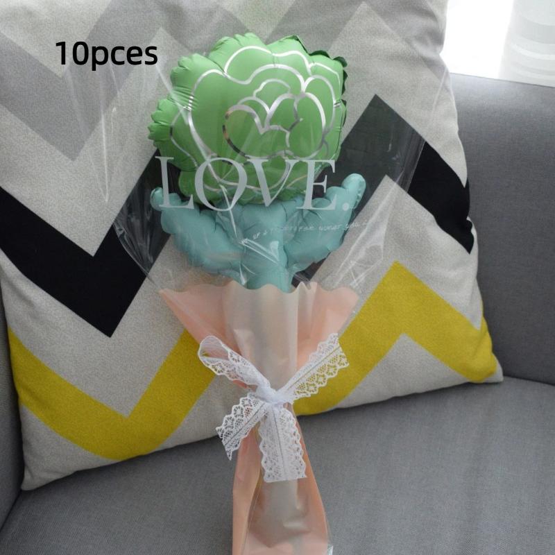 10Pcs Small Size Carnation Shaped Valentines Day Balloon Mini Rose Flower Balloons Mother's Day Baby Shower Party Decor