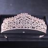 Rose Gold Color Crystal Tiaras And Crowns Rhinestone Prom Princess Diadem Wedding Bridal Hair Accessories Jewelry Crown Tiara