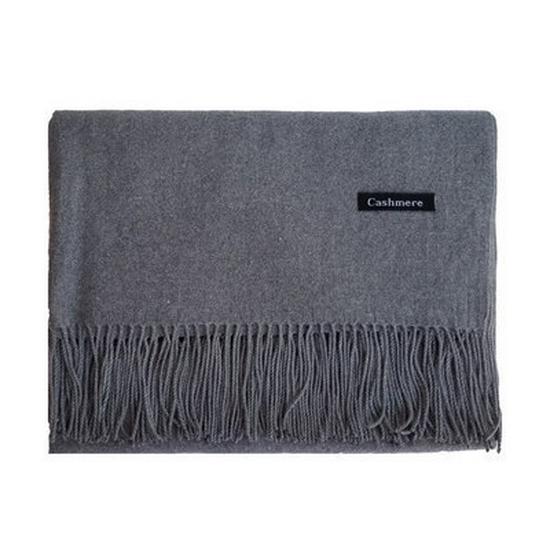 Red Faux Cashmere Winter Scarf for Women - 2026 Korean Style Solid Color Shawl with Logo, Ideal for Annual Meeting Gifts