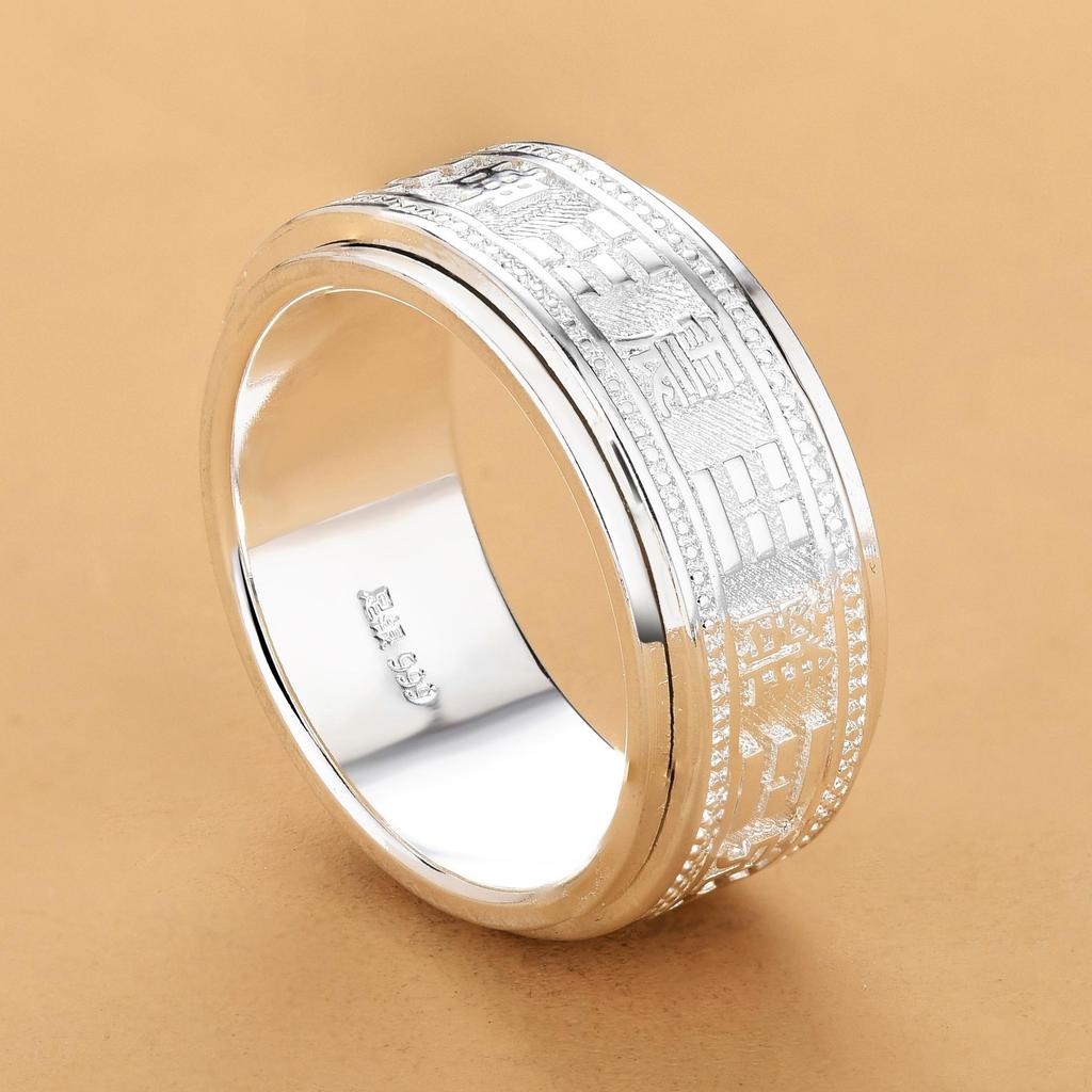 Taoist Tai Chi Bagua Zodiac Rotatable Ring Amulet