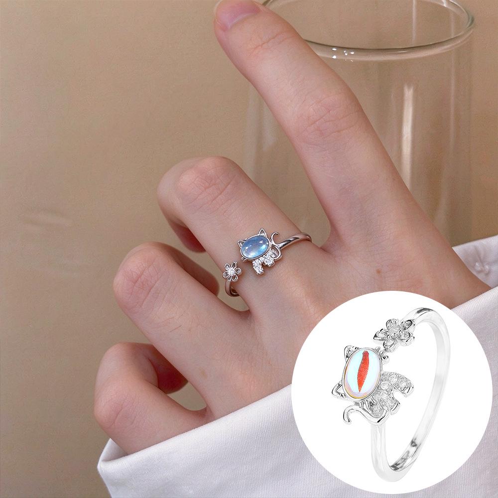 Exquisiter offener Goldring: Japanischer & Koreanischer Stil, Dünnes Band mit Diamanten besetzt, Stapelbarer & Eleganter Fingerschmuck