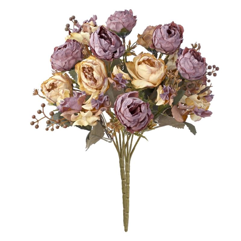 Artificial Flowers Retro Bud Peony Wedding Wreath Home Room Decor Outdoor Yard Wreath Bridal Bouquets High Quality Vase Diy Gift