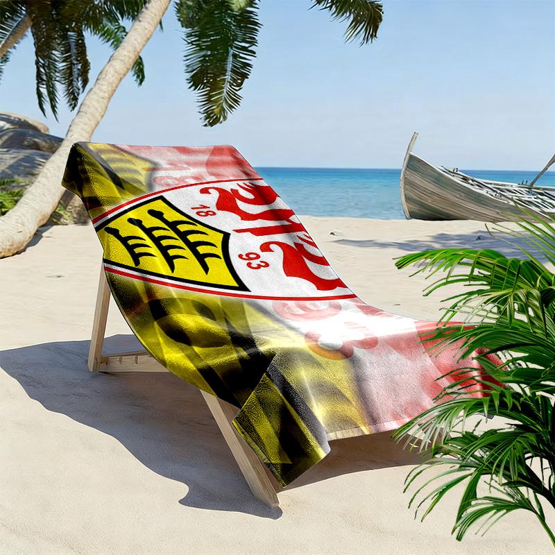 Asciugamano da Spiaggia con Stampa VfB Stuttgart, Asciugamano Grande Morbido Asciugatura Rapida per Spiaggia Campeggio Nuoto