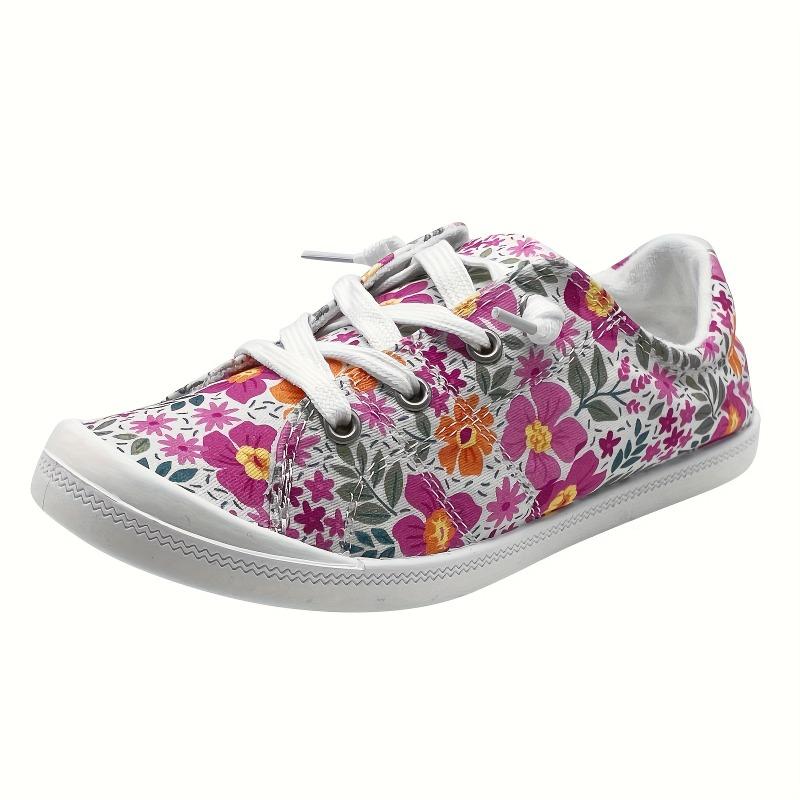 Print Slip-On Sneakers - Lightweight, Comfortable Fabric Sneakers with TPR Sole, Round Toe, All-Season Versatile Design for Casual or Dressy Occasion