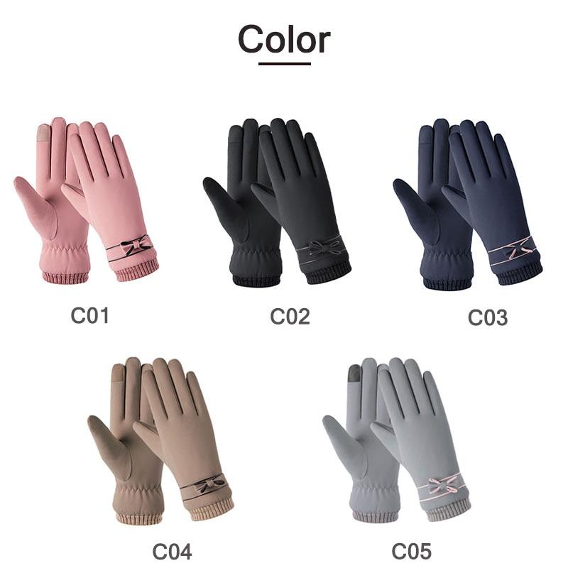 Winter Y2K Women Touchscreen Gloves New Warmer Thermal Fleece Lined Guantes Full Finger Mittens Waterproof Motorbike Glove