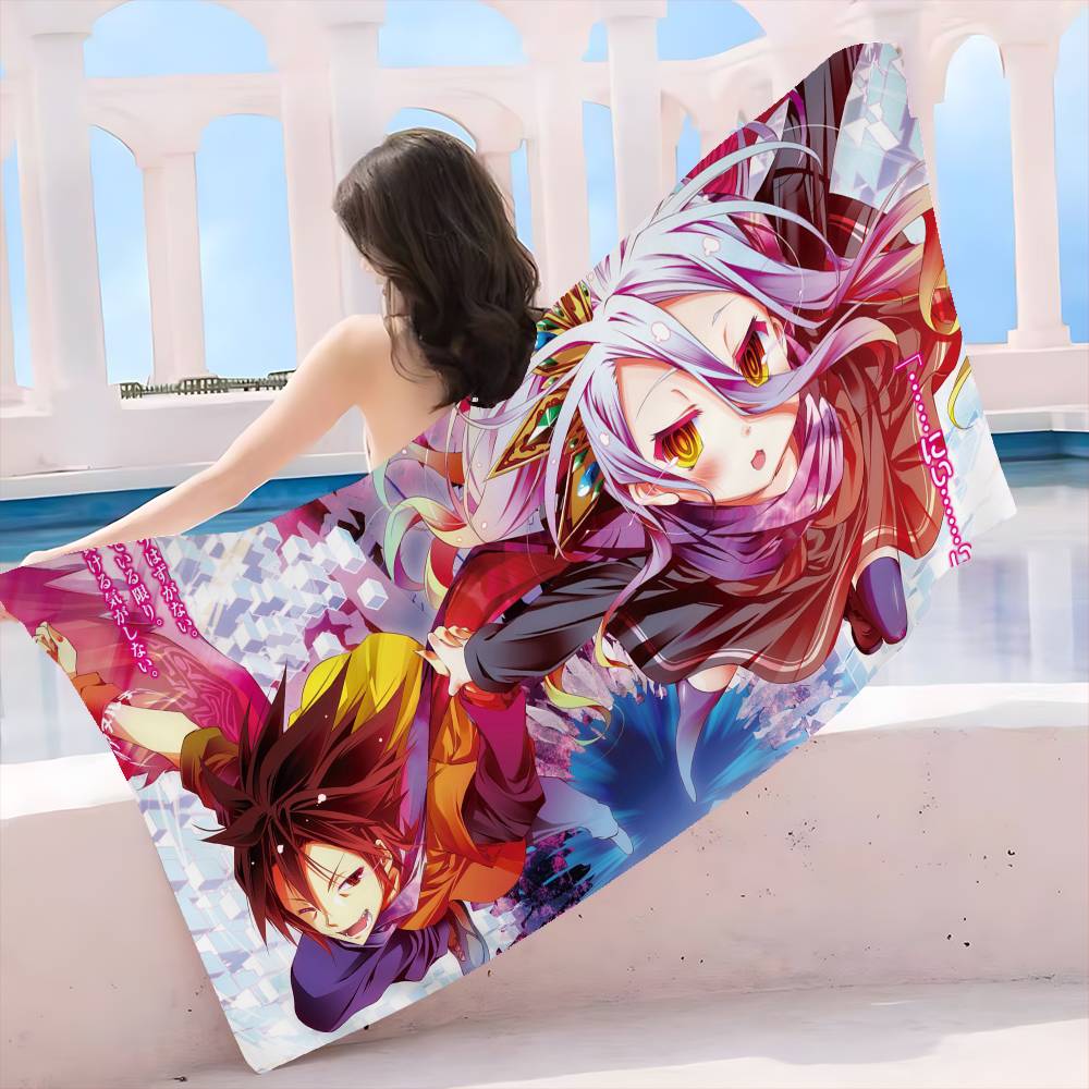 Game No Game No Life Big Microfiber Beach Towels Quick Dry Towel Sand Beach Towels Pool Towel for Travel Swim Pool Yoga