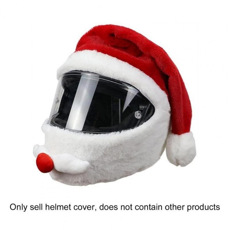 Housse de casque en peluche faite à la main, chapeau de noël, manches de casque de fête, accessoires de Protection de casque de moto