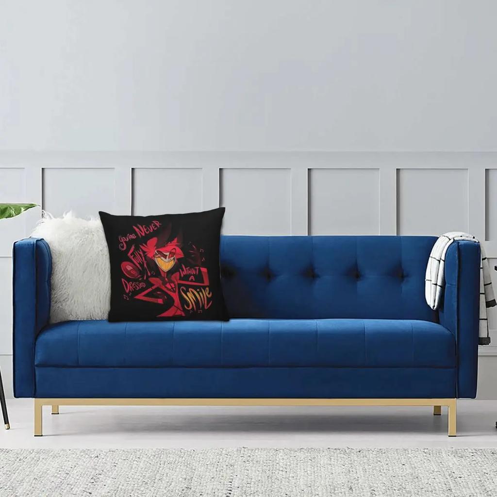 Hazbins Hotels Lucifer Alastor Pillowcase Printing Polyester Cushion Cover Decorative Pillow Case Cover Home Wholesale 40X40cm
