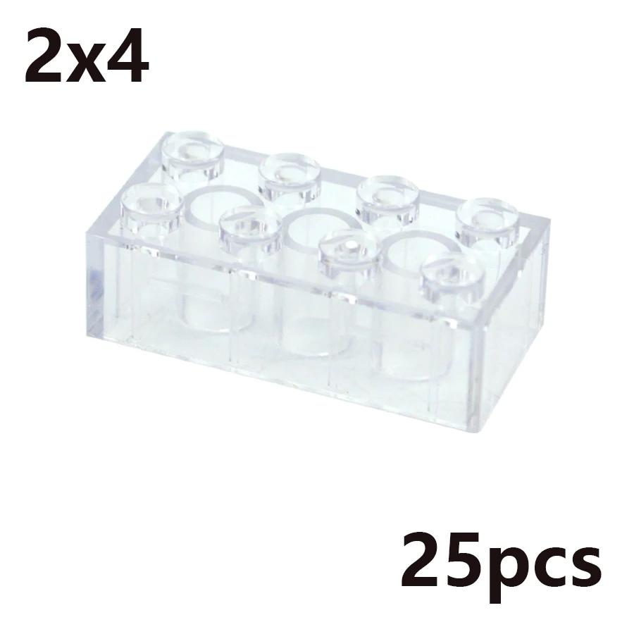 MOC Transparent Thick Building Blocks 1x1 1x2 2x2 2x4 Dots Clear Brick Figures Educational Creative Toy for Kid Compatible Brand