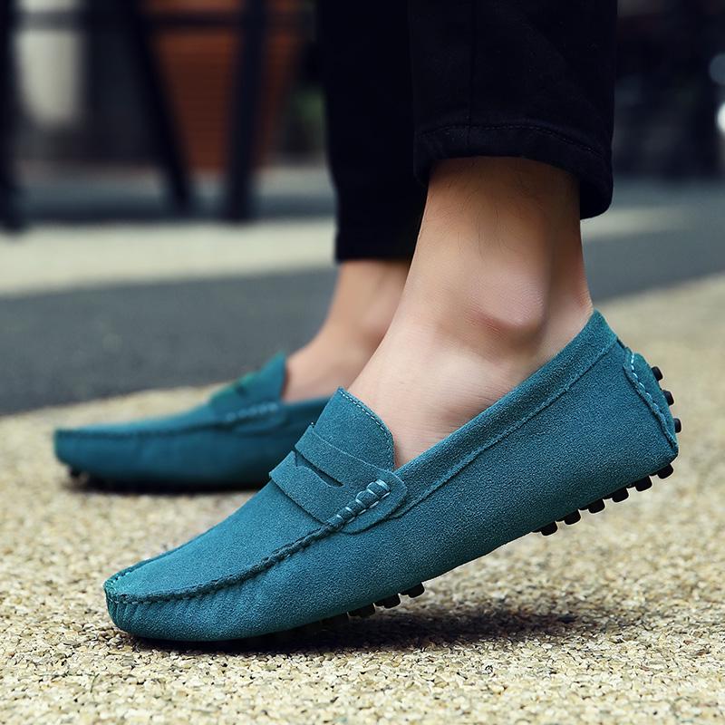 Fashion Size 38-49 High Quality Men Casual Shoes Fashion Mens Shoes Genuine Leather Suede Shoes Men Loafers Moccasins Flat Driving Flats
