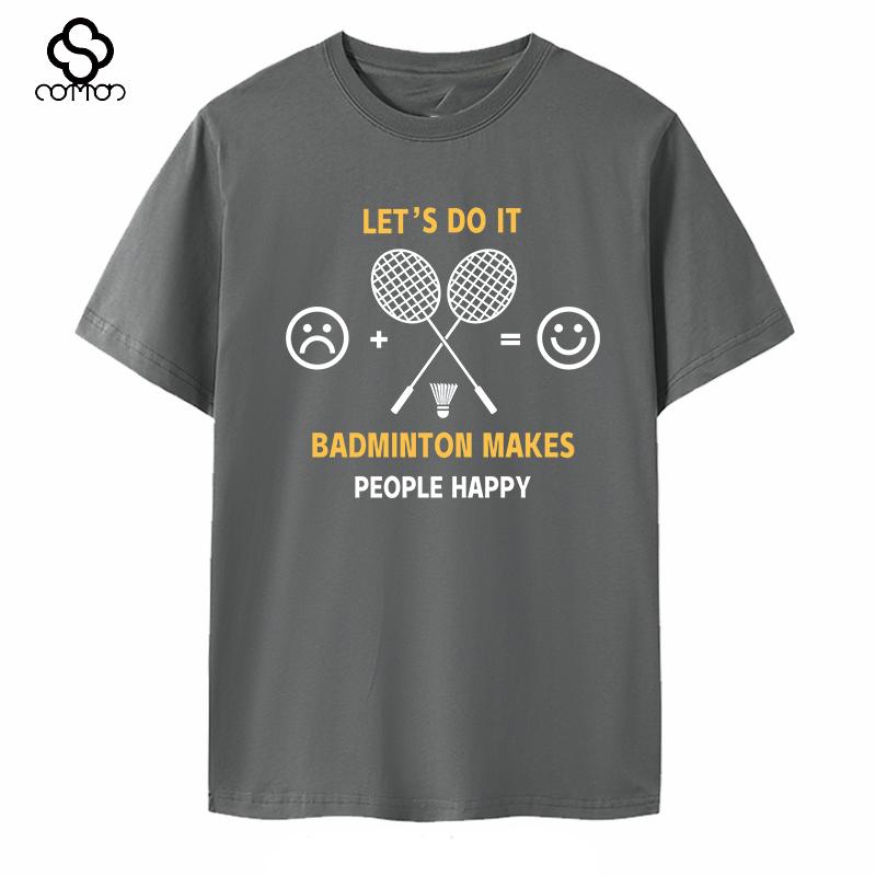 Spring and Summer New Badminton Shortsleeved Emoji Cultural Tshirt Sporty and Casual Couples Matching Top for Men and Women