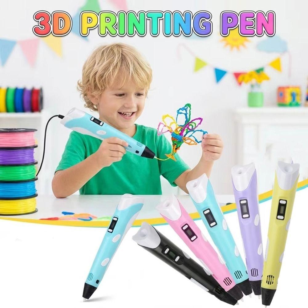 Adjustable Speed 3D Printing Pen LED Display 3D Graffiti Drawing Tool Creative 3D Pen  DIY Project