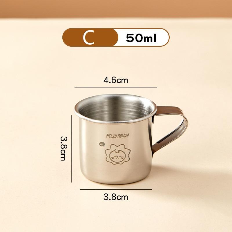 50/100/150ml 304 Stainless Steel Drinking Cup With Handle Durable Tumbler Anti Scalding Mini Cute Water Cup For Kids Drinkware