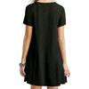 O-neck Stretchy Loose Hem Mini Dress Solid Color Short Sleeve Lady Dress for Daily Wear