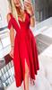 Long Elegant Dress For Wedding Party Classic Maxi With Split Red M