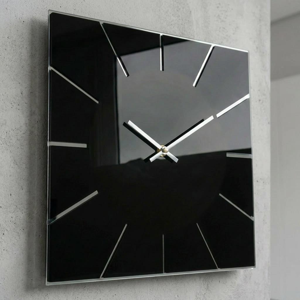 Black Wall Clock Exact 30cm