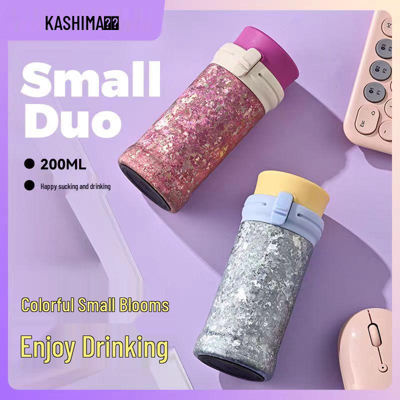 Kashima Titanium Insulated Travel Mug - Portable Double-Layer Pop-Up Pocket Cup for Outdoor Cycling & Climbing, with Gift Box.