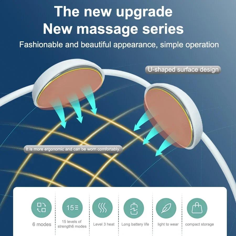 Smart Hängande Nacke Nacke Skuldra Cervikal Ryggrad Massager Varm Kompress Artefakt Muddrande Ryggrad Nacke Lågfrekvent Avslappning