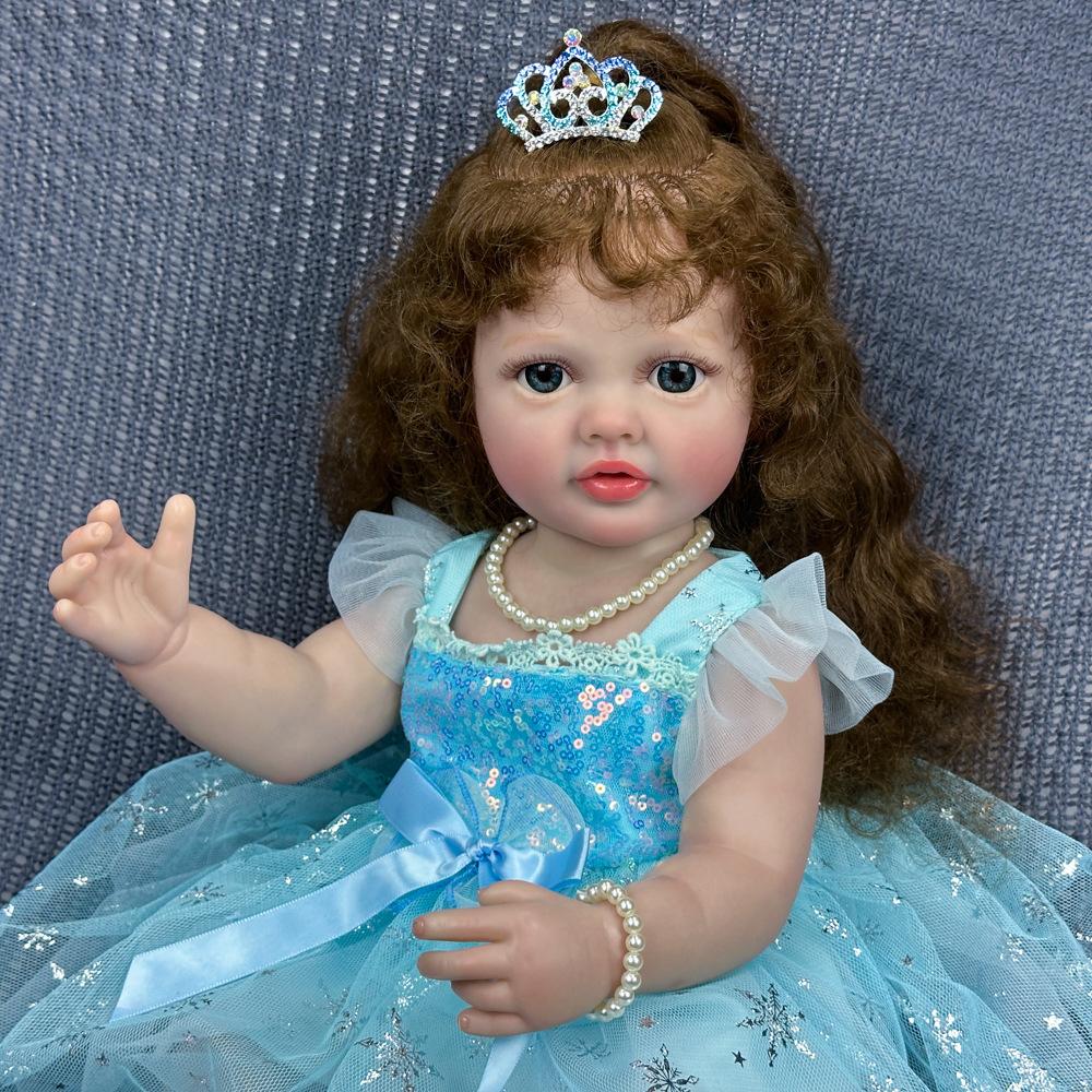 55CM Zmywalna, realistyczna, miękka, ręcznie malowana lalka symulacyjna Baby Reborn. Dzieci towarzyszą lalce do zabawy