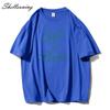 Shellsuning Funny Letter Printing T Shirts Women Summer Loose O Neck Cotton Base Tees Female Vintage Streetwear Couple Tops