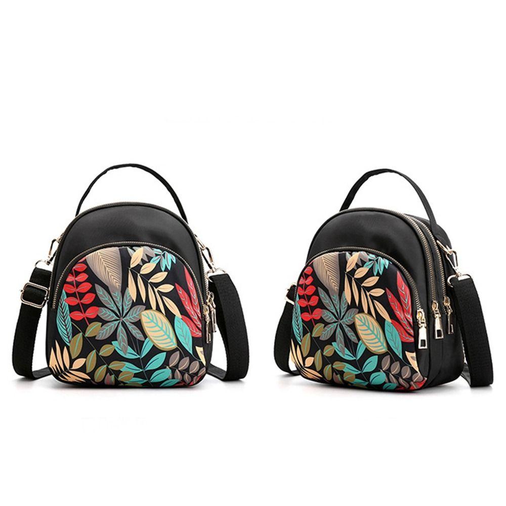 Canvas Nylon Crossbody Bag Zipper Oxford Shoulder Bag Trendy Women Backpack Storage Bag