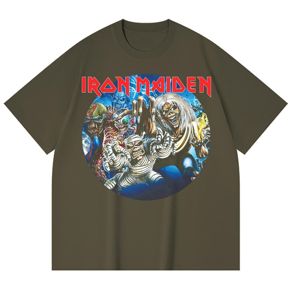 230 Gsm 100% Cotton Heavy Metal T-Shirt  Rock Band Popular Music Print Unisex Heavy Cotton T Shirt