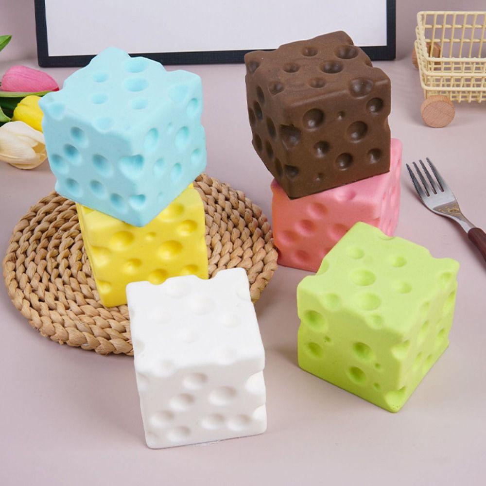 5/7cm Cheese Squeezed Cube PU Slow rebound Slow Rebound Fidget Toy Home Decoration