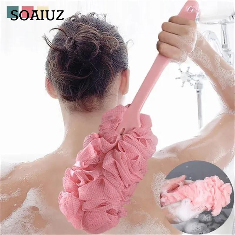 1 st Långt handtag Hängande mjukt nätrygg Body Bad Dusch Scrubber Borste Svamp För Badrum Dusch Borste
