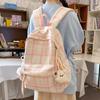 Schoolbag New Schoolbag Women's Summer Plaid Retro Literary Ins Style Niche Design Versatile Simple Large Capacity Backpack