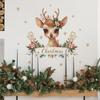 Christmas Deer English Slogan Green Plant Bedroom Living Room Study Background Landscaping Wall Sticker
