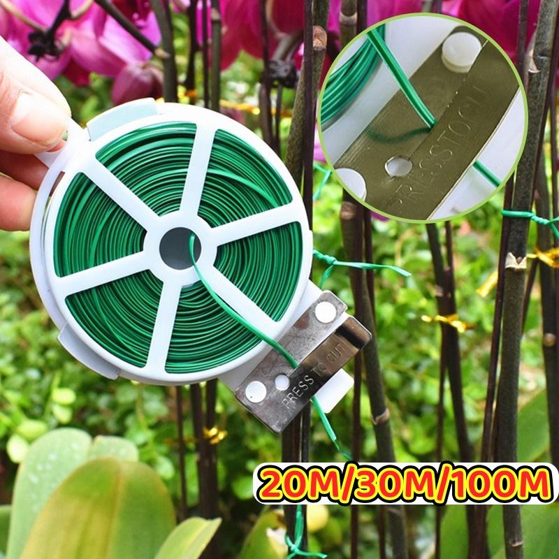 1Roll Multifunctional Plastic Steel Twist Ties, Sturdy Reusable Garden Plant Support Strap, 50/30/20M Length for Flower & Climbing Plants