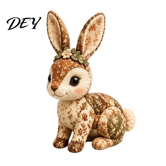Patchwork Nähset Waldtier-Set, Wald DIY-Set, Kreatives Geschenk Handgemachte Freunde, Anfängerfreundliches Bastelset für Erwachsene Jugendliche A beige