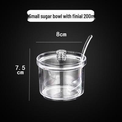 Transparent Acrylic Spice Jars with Spoons, 200ml, 10-Pack
