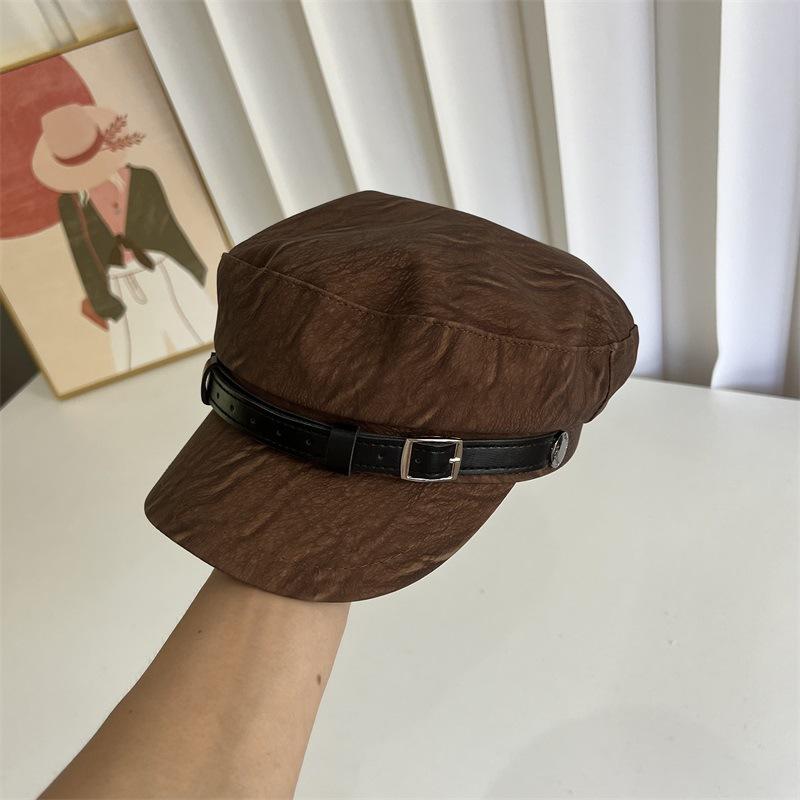 

Весенне-осенняя новая декоративная восьмиугольная шляпа Maillard с пряжкой, детская, для путешествий, темпераментная, универсальная, подчеркивает лицо, маленькая шляпа художника M（56-58cm）