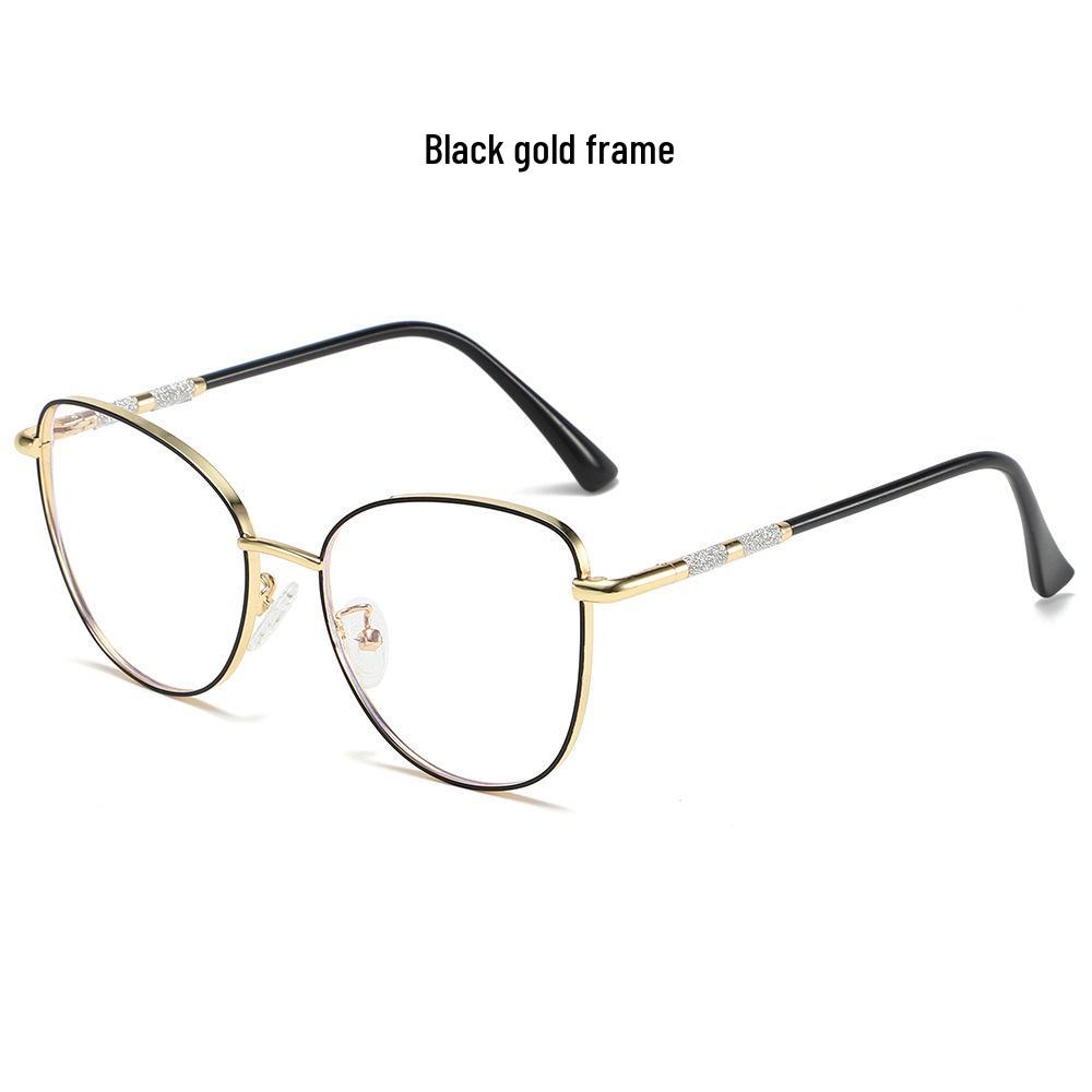 Retro Cat Eye Blue Light Blocking Glasses for Women with Photochromic Lenses & Spring Metal Legs