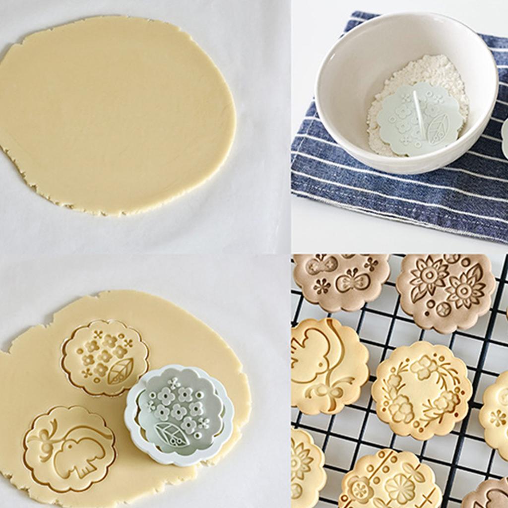 Set aus 8 lebensmittelechten Blumen-Ausstechern aus Kunststoff zum Keksebacken für Partys, praktische Dessert-Backutensilien