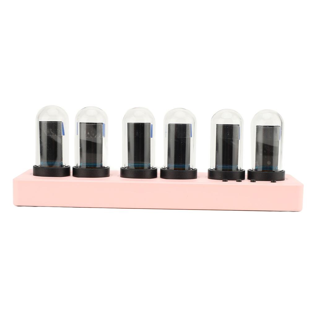 Tube Clock Kit Wireless Control with 6 Bit LCD Screen 12 24 Hours RGB Backlit Desktop Decoration