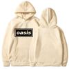 O-Oasis Men's Hooded Sweatshirt Retro British Rock Band Casual Hoodie