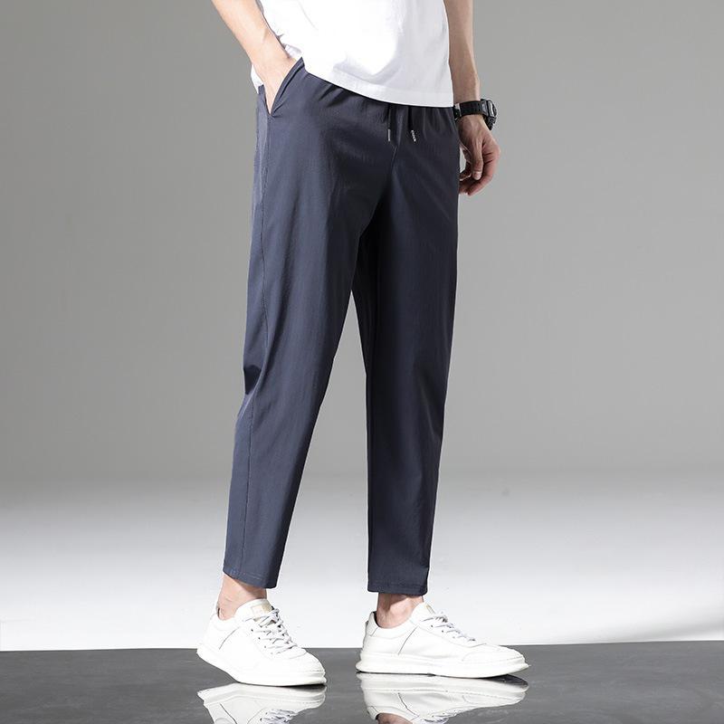 2022 Men's Summer Ice Silk Casual Sports Trousers - Lightweight Straight Nine-Point Pants
