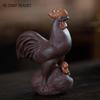 Yixing Purple Clay Tea Pet Lucky Chinese Zodiac Rooster Ornaments Handmade Tea Figurine Desktop Decoration Zisha Tea Set
