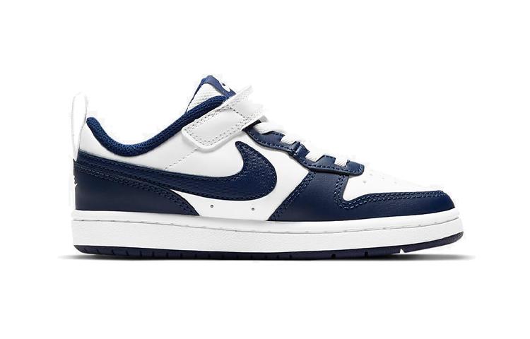 Nike Court Borough 2 White Blue Low top Skateboard Shoes Children Aged 3 7 Years Old BQ5451-107