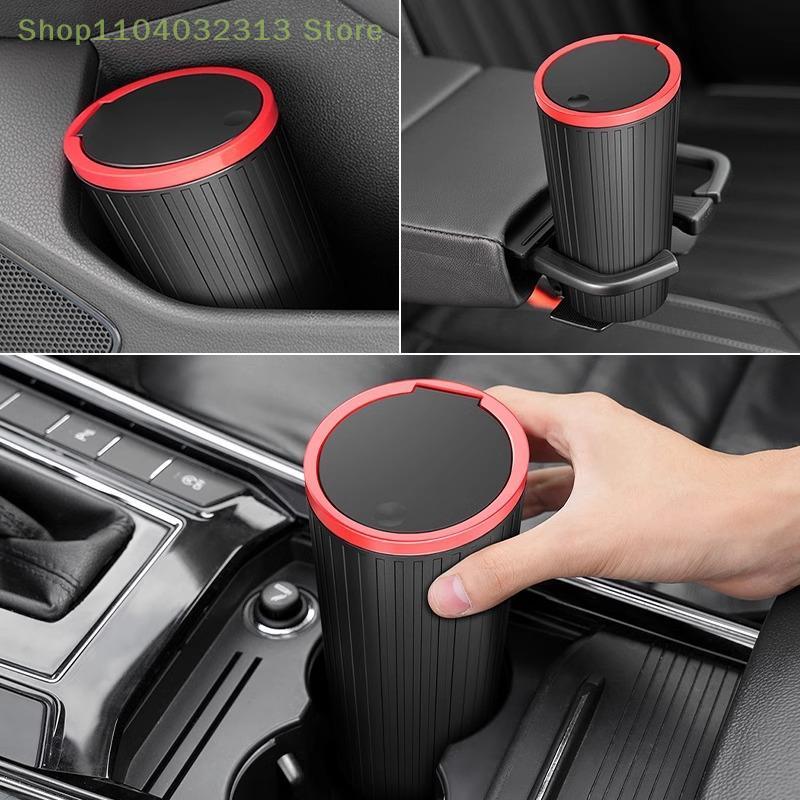 1PC Car Trash Bin Can Mini Auto Dust Organizer Car Interior Rubbish Bag Garbage Container Storage Box Bucket Auto Accessories