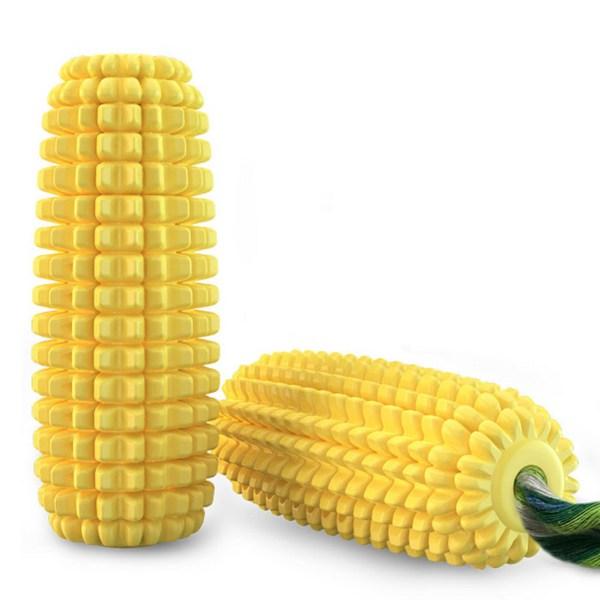 Periuță de dinți Dingdong Pet Dog Fire Corn Thread 5,5 x 14,7 cm, galbenă, 1 bucată