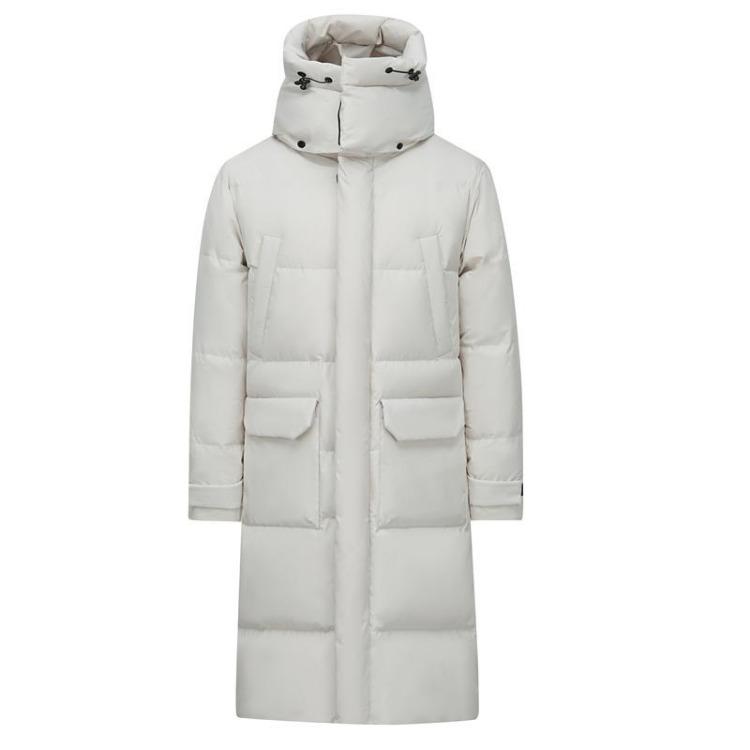 

Unisex Winter Down Coat Hooded Warm Puffer Jacket For Men Women Fashion Black Thick Parkas Overcoat 3XL бежевый