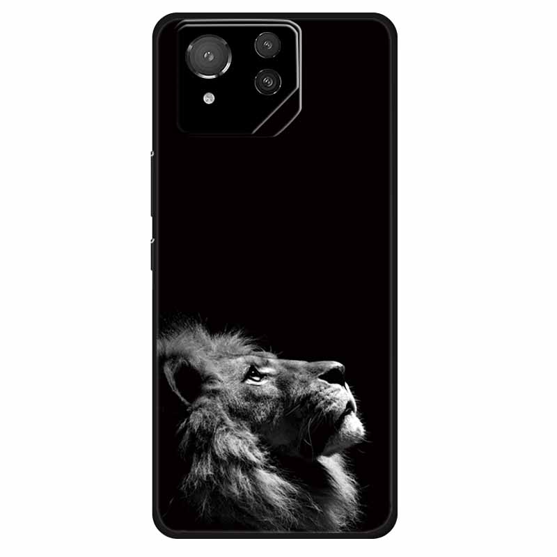 For Asus ROG Phone 8 Case Lovely Soft Silicone Lion Fundas For ASUS Rog Phone 8 Pro Cover Marble Cat Phone8 8pro Protector Bag